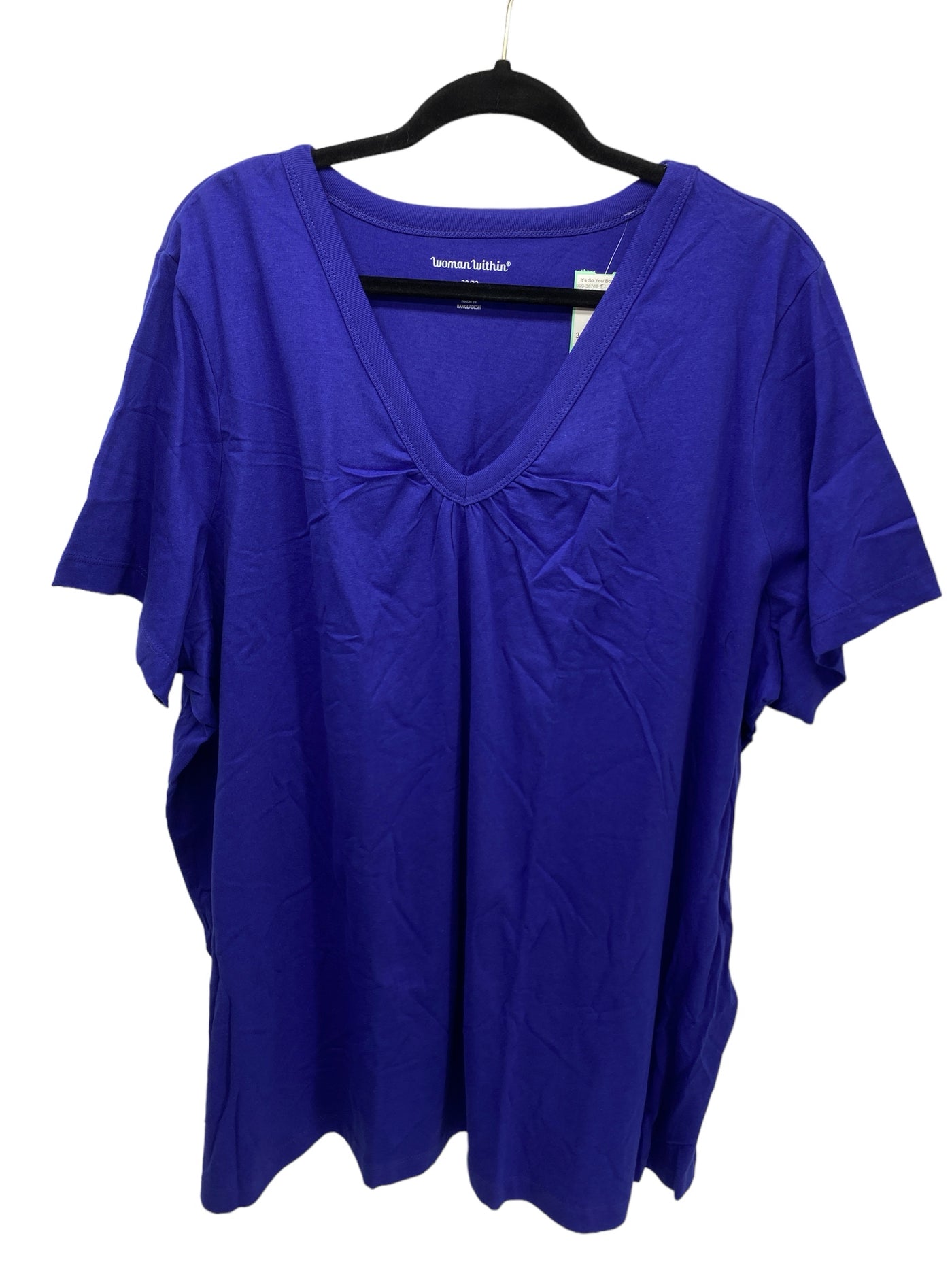 Woman Within Women Size 30/32 Blue CD SS Blouse