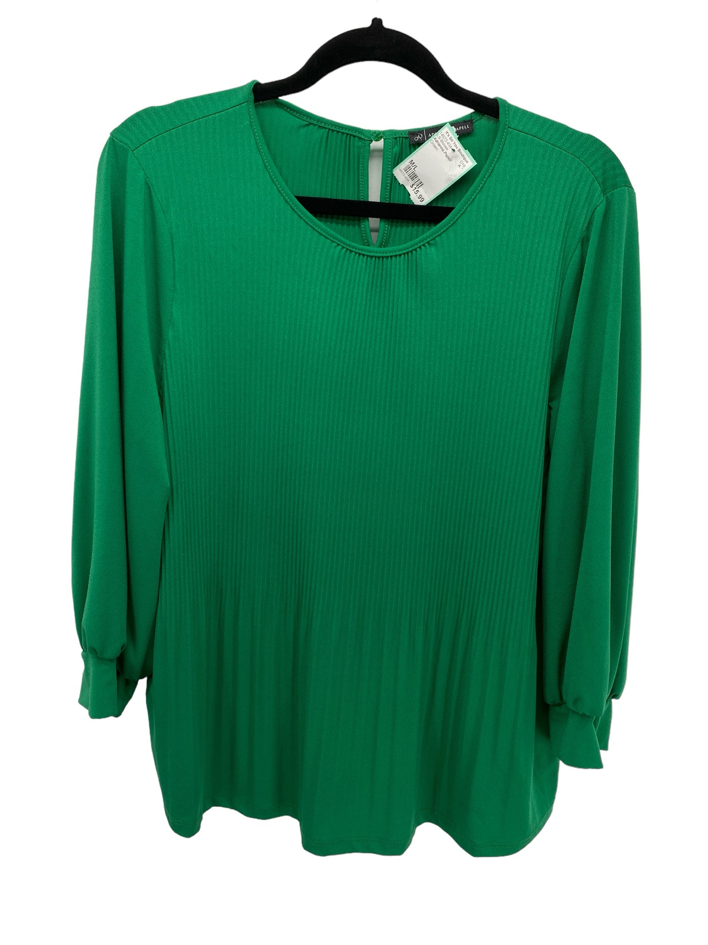 Adrianna Papell Misses Size M/L Green LS Blouse