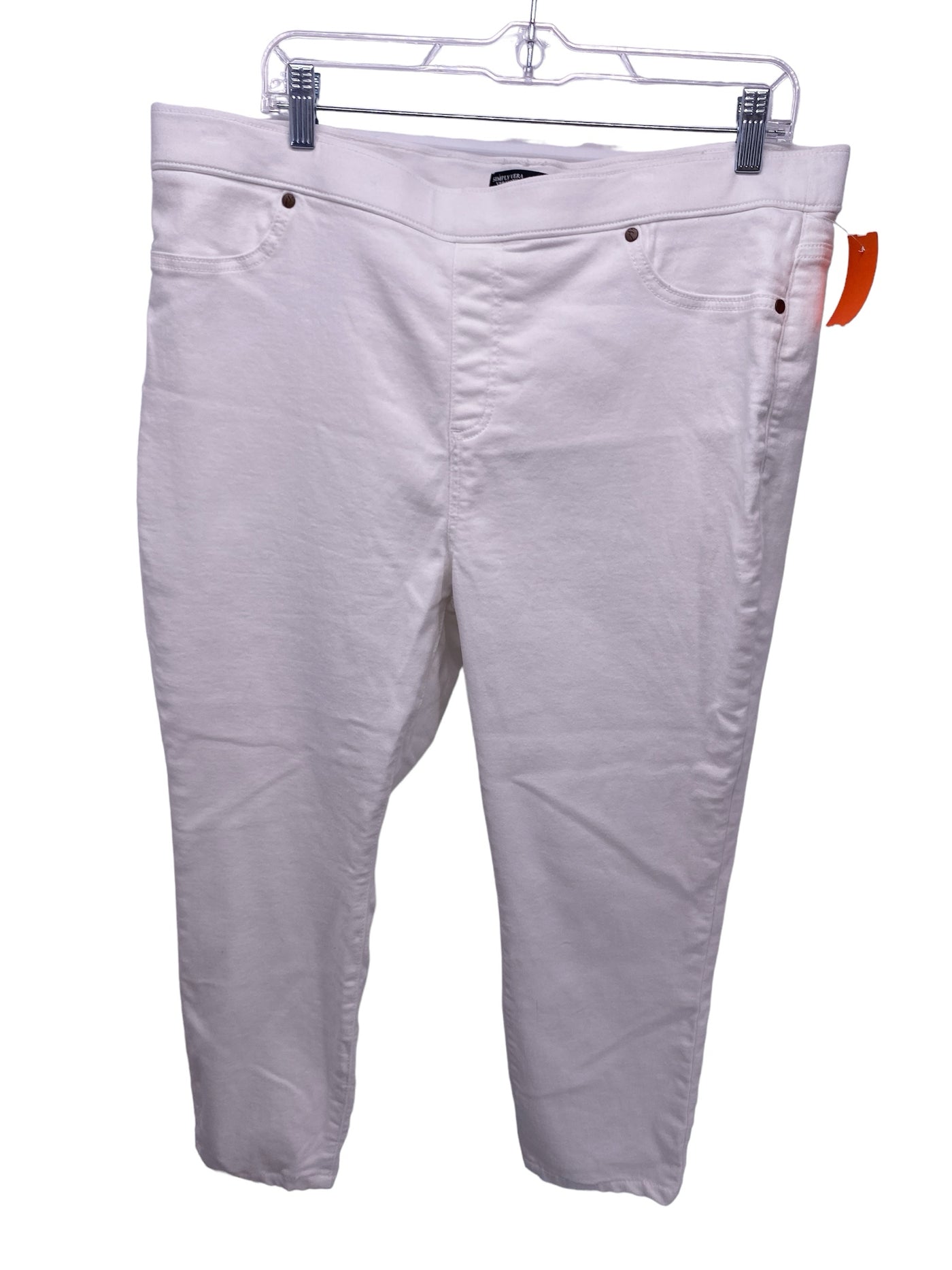 Simply Vera Women Size 1X White CD Pants