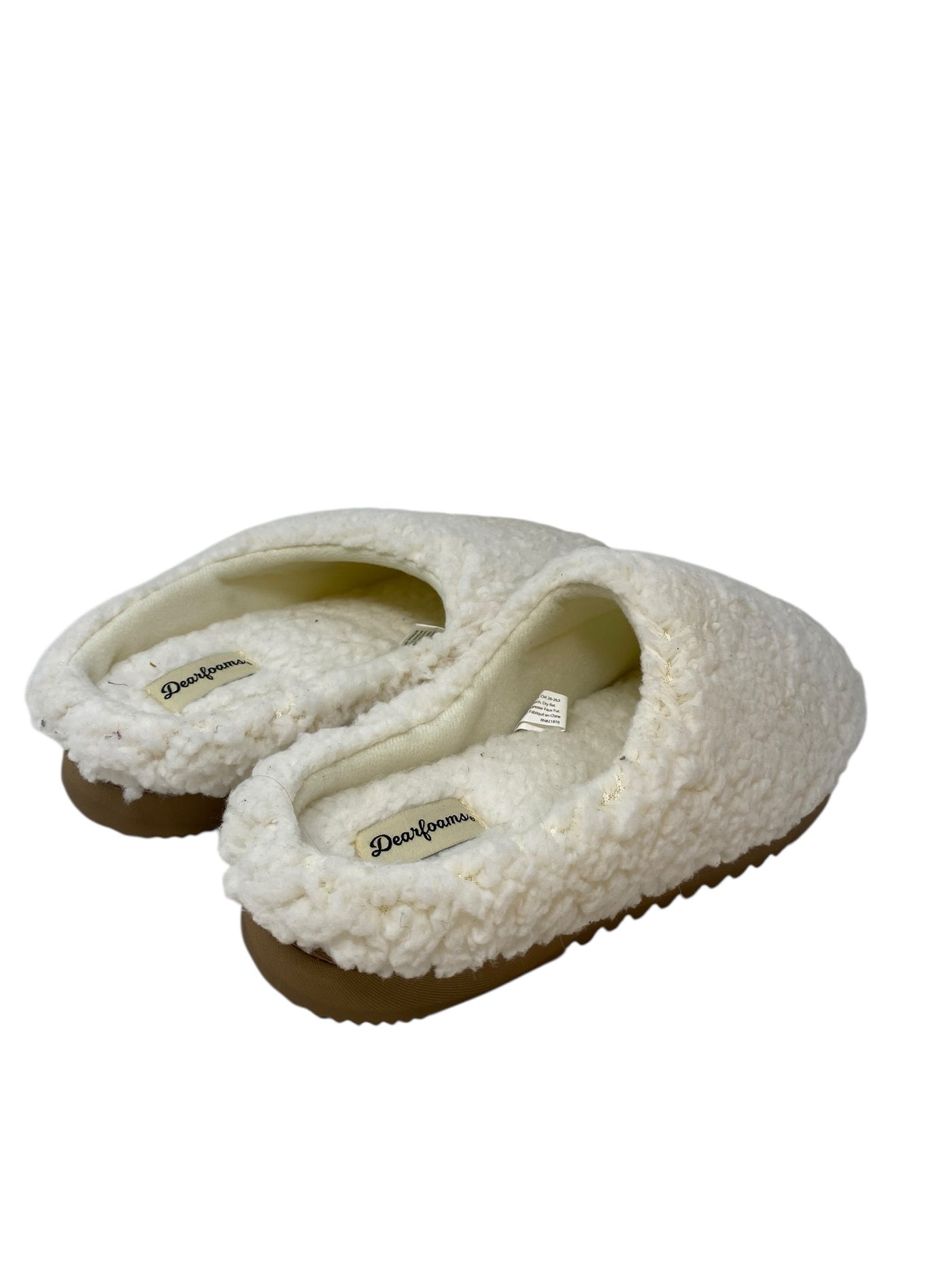 Dearfoams Women Size 9/10 Cream Slippers
