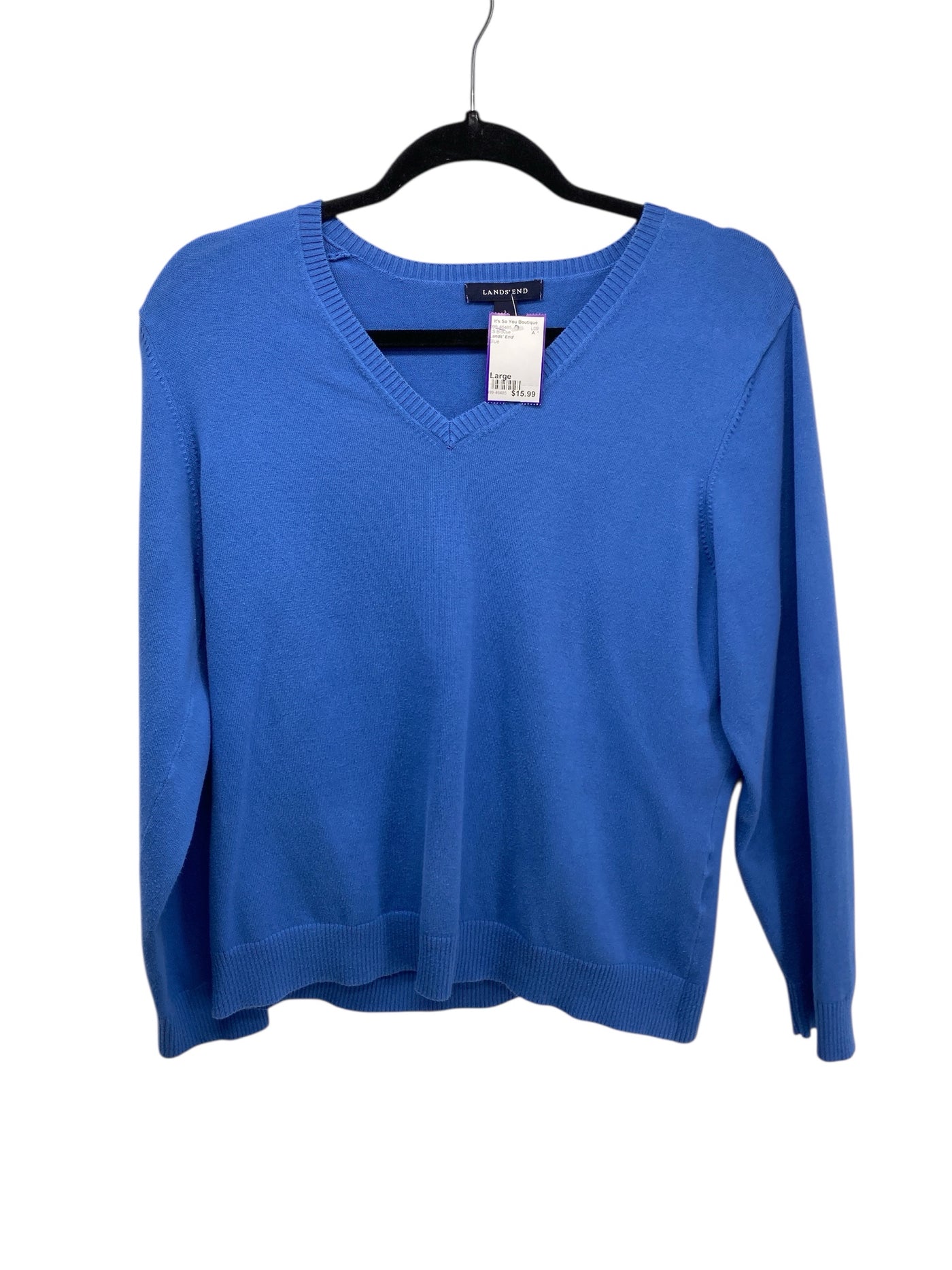 Lands' End Misses Size Large Blue LS Blouse