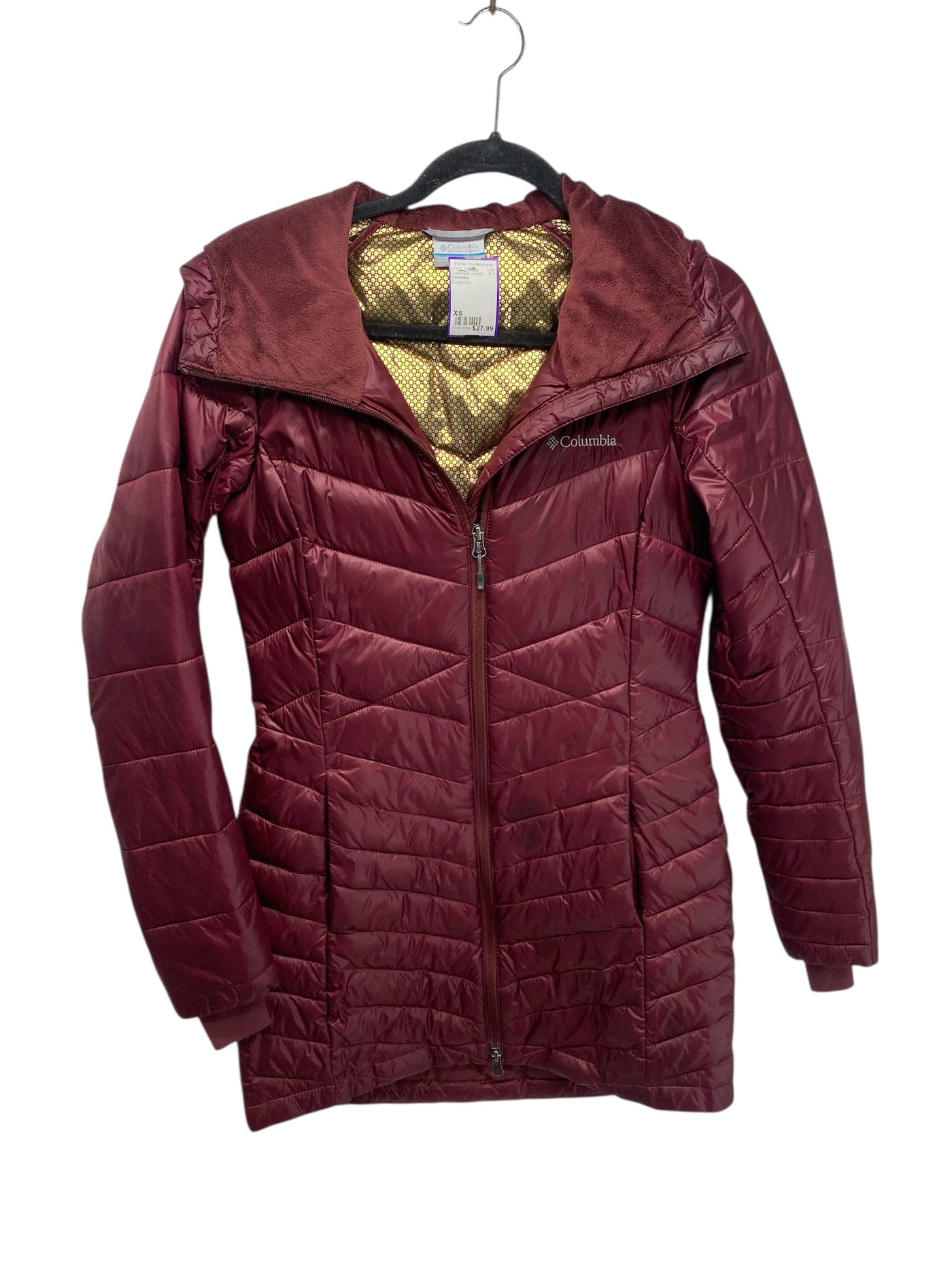 Columbia Misses Size XS Burgundy Outerwear Jacket