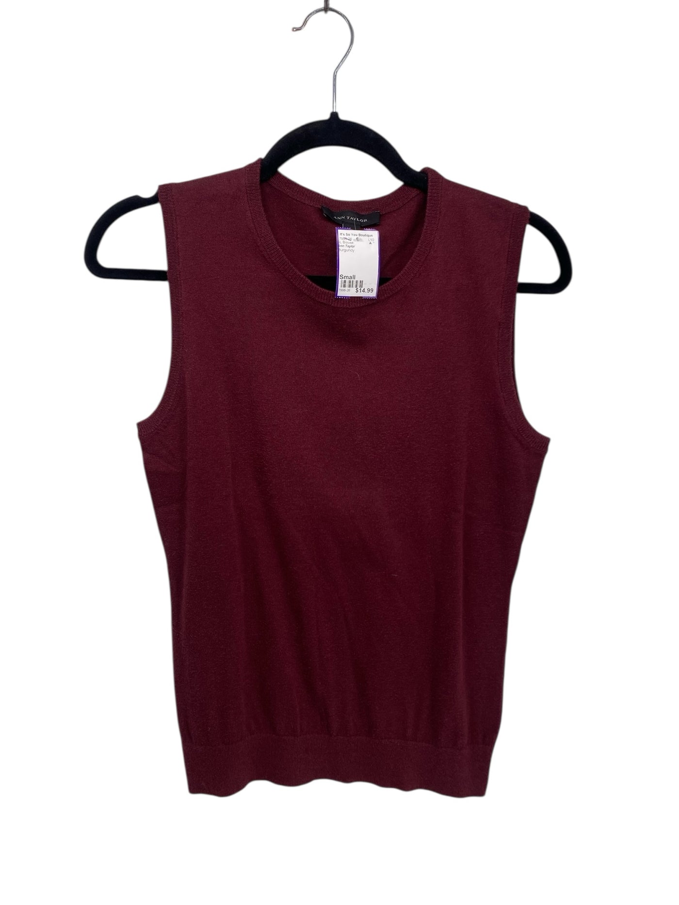 Ann Taylor Misses Size Small Burgundy SL Blouse