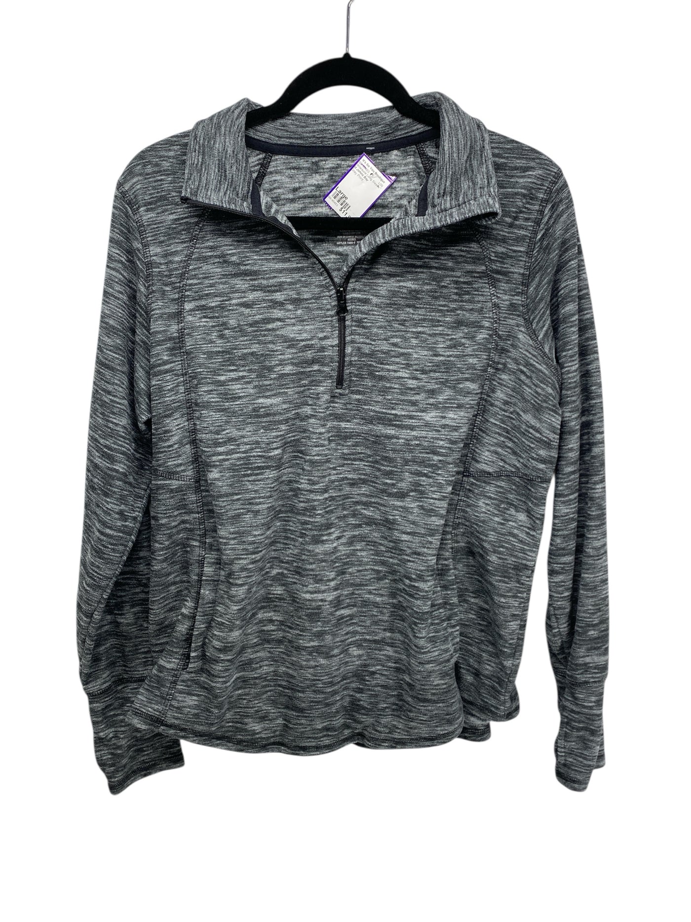 St Johns Bay Misses Size Large Grey Print Athleisure Long Sleeve