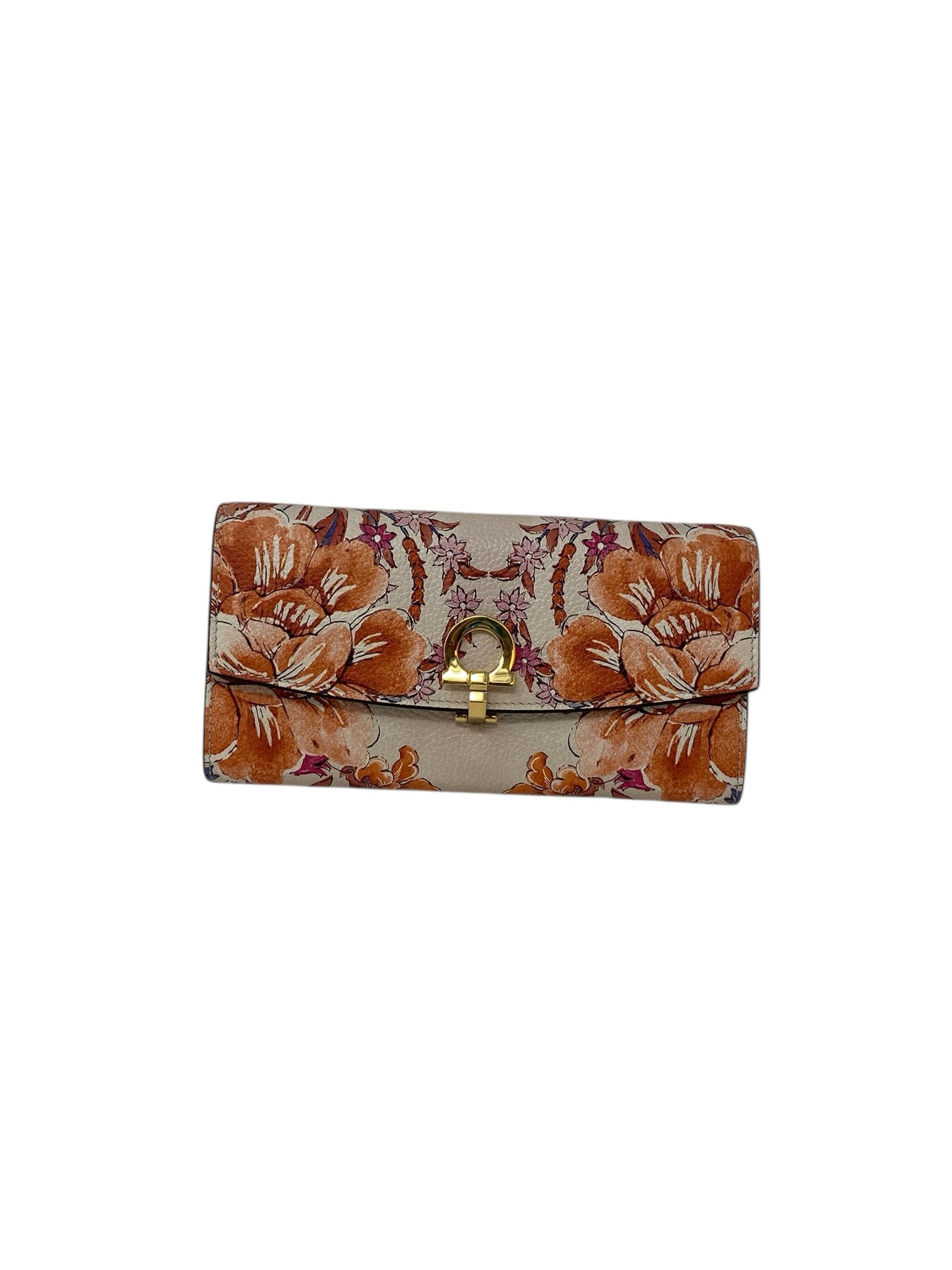 Salvatore Ferragamo Cream Floral Wallet