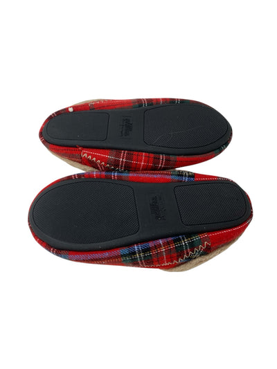 Dearfoams Women Size 11/12 Red Plaid Slippers