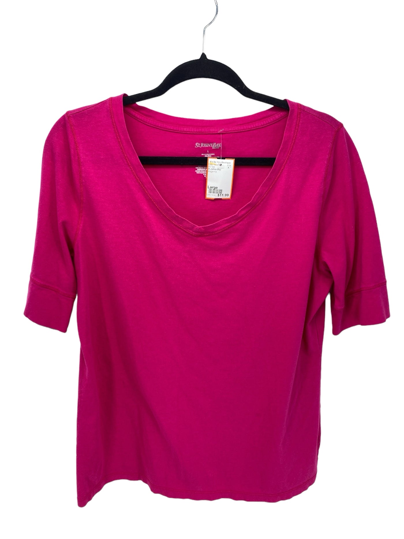 St Johns Bay Misses Size Large Magenta SS Tee