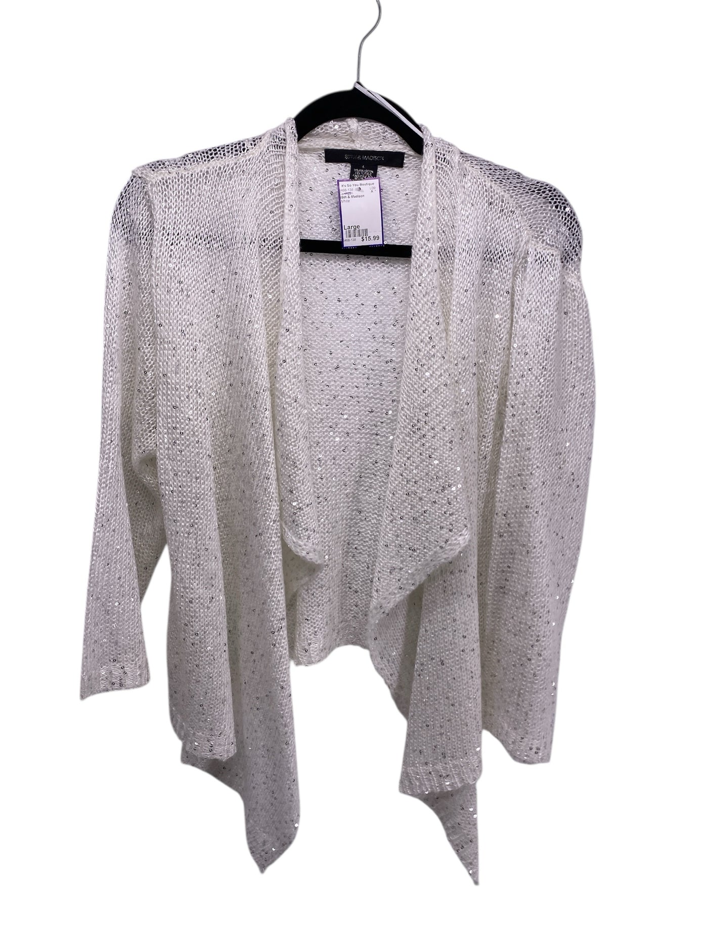 89th & Madison Misses Size Large White Cardigan