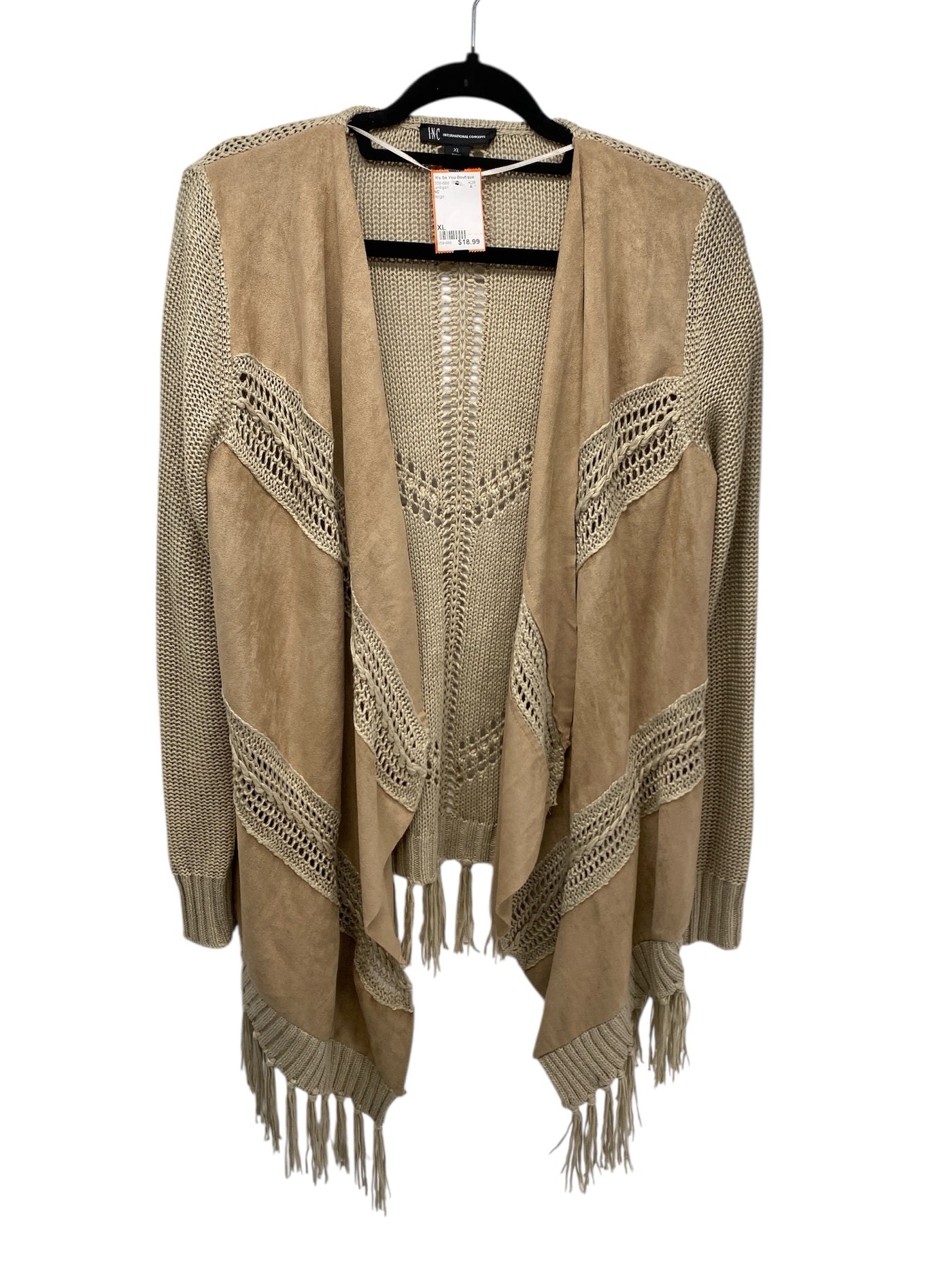 INC Misses Size XL Beige Cardigan