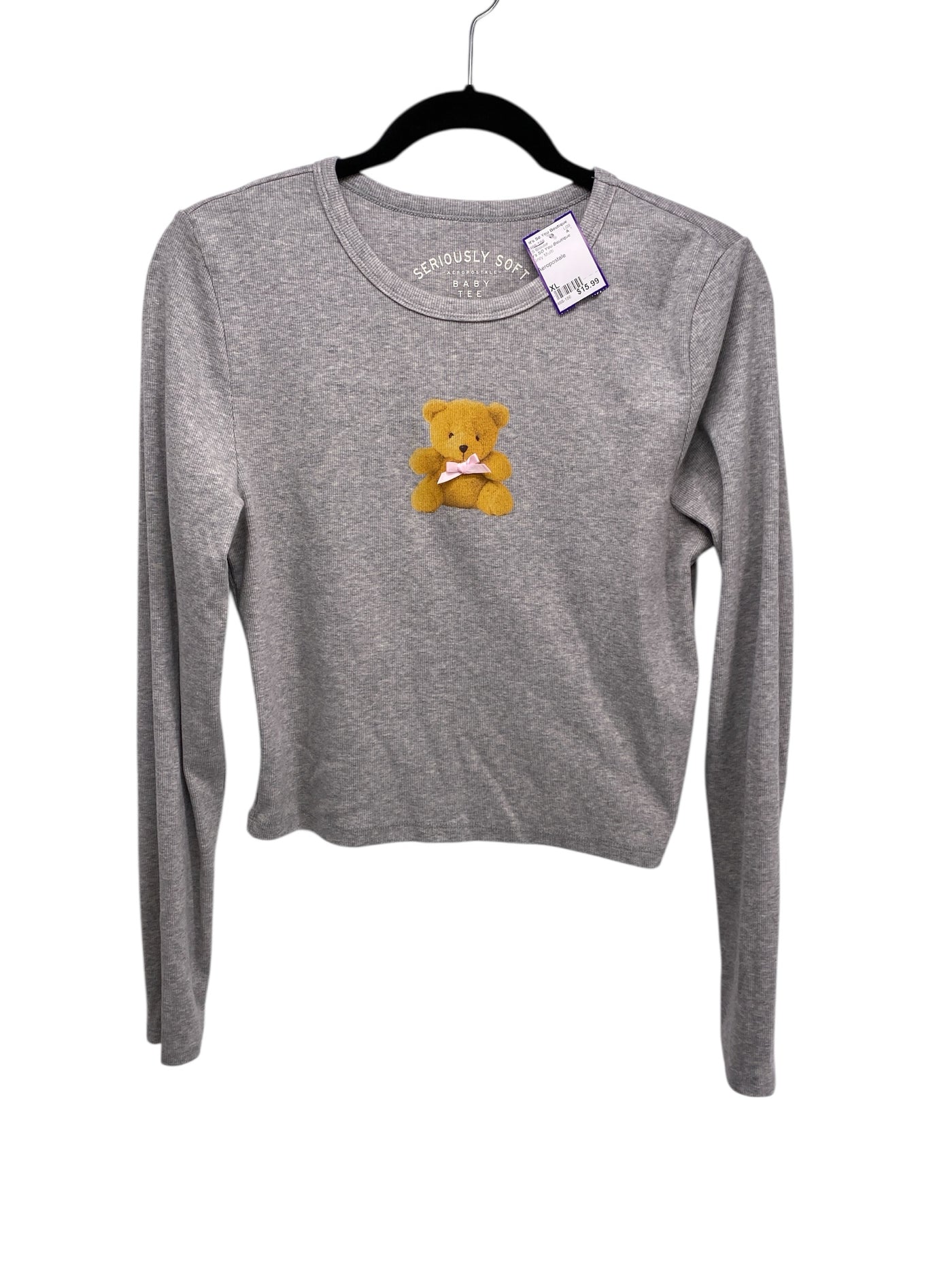 It's SO You Boutique Misses Size XL Grey Multi LS Blouse