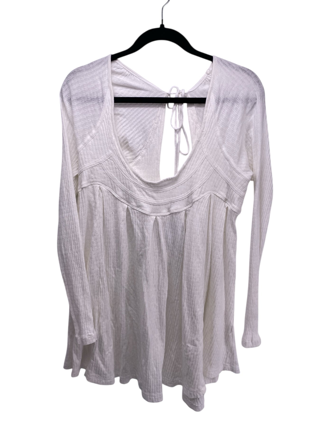 Free people Misses Size Medium White LS Blouse