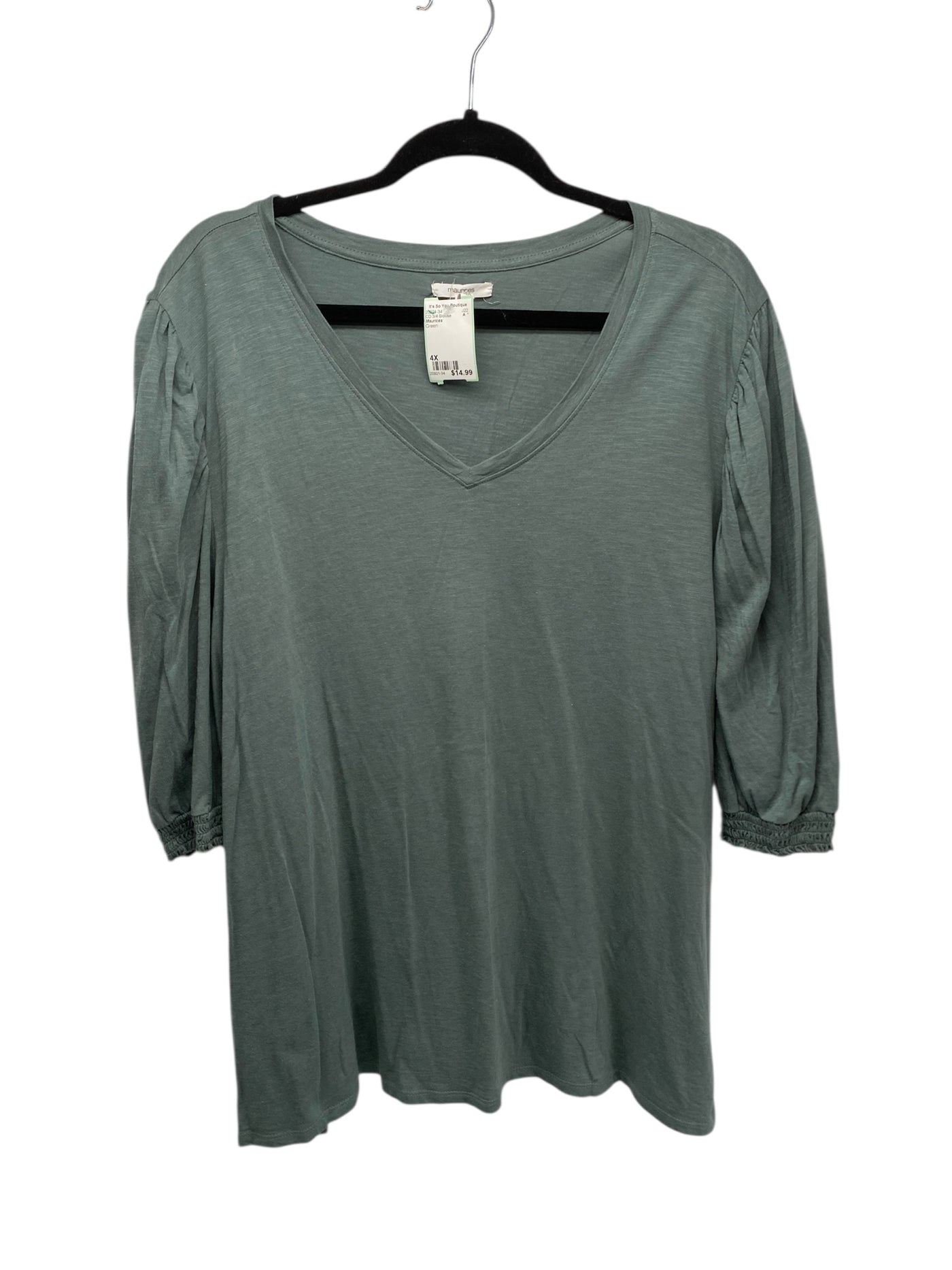 Maurices Women Size 4X Green CD 3/4 Blouse