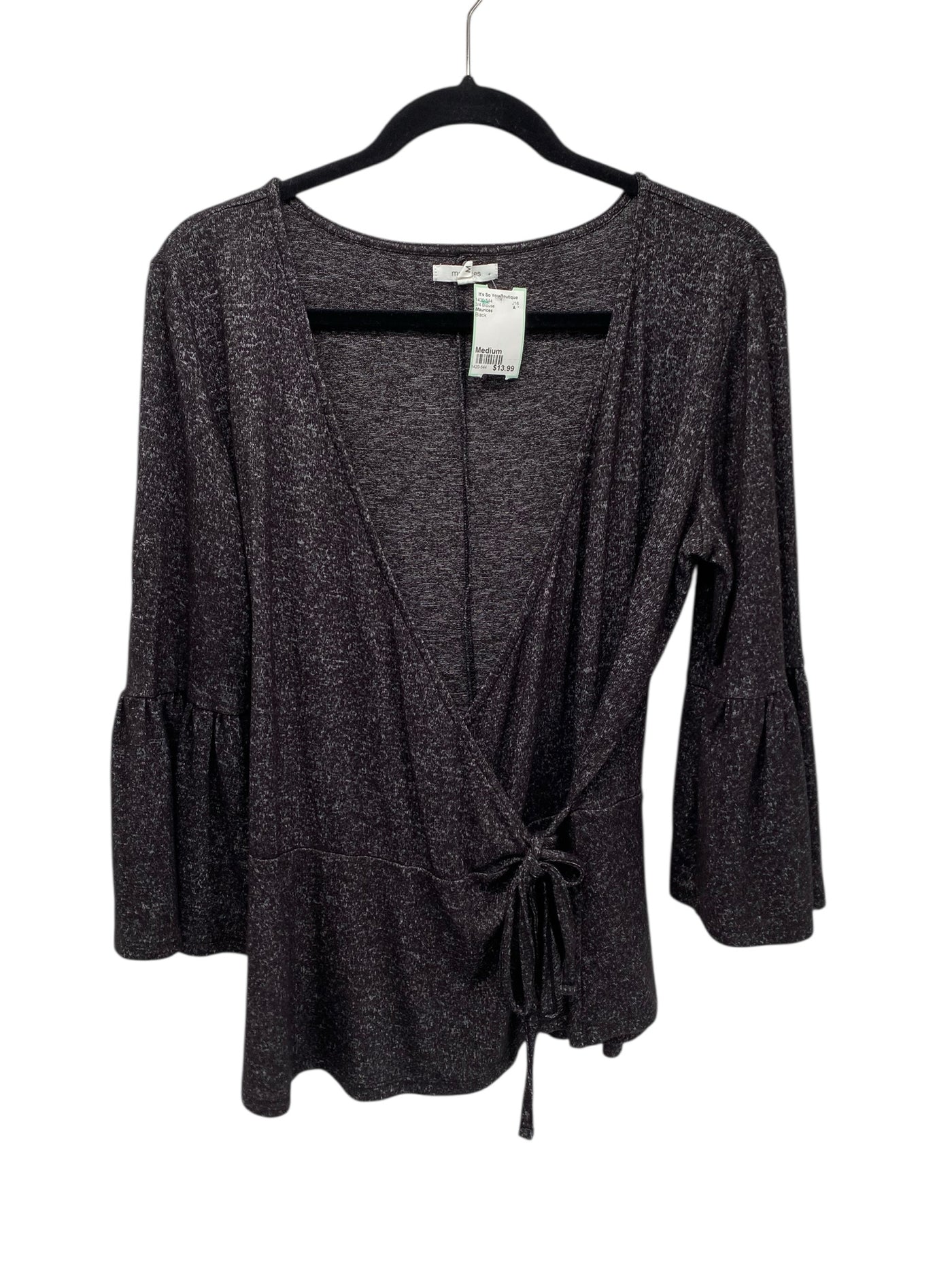 Maurices Misses Size Medium Black 3/4 Blouse