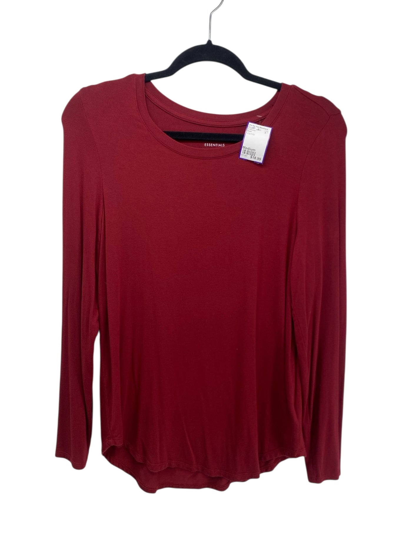 Tahari Misses Size Medium Burgundy LS Blouse