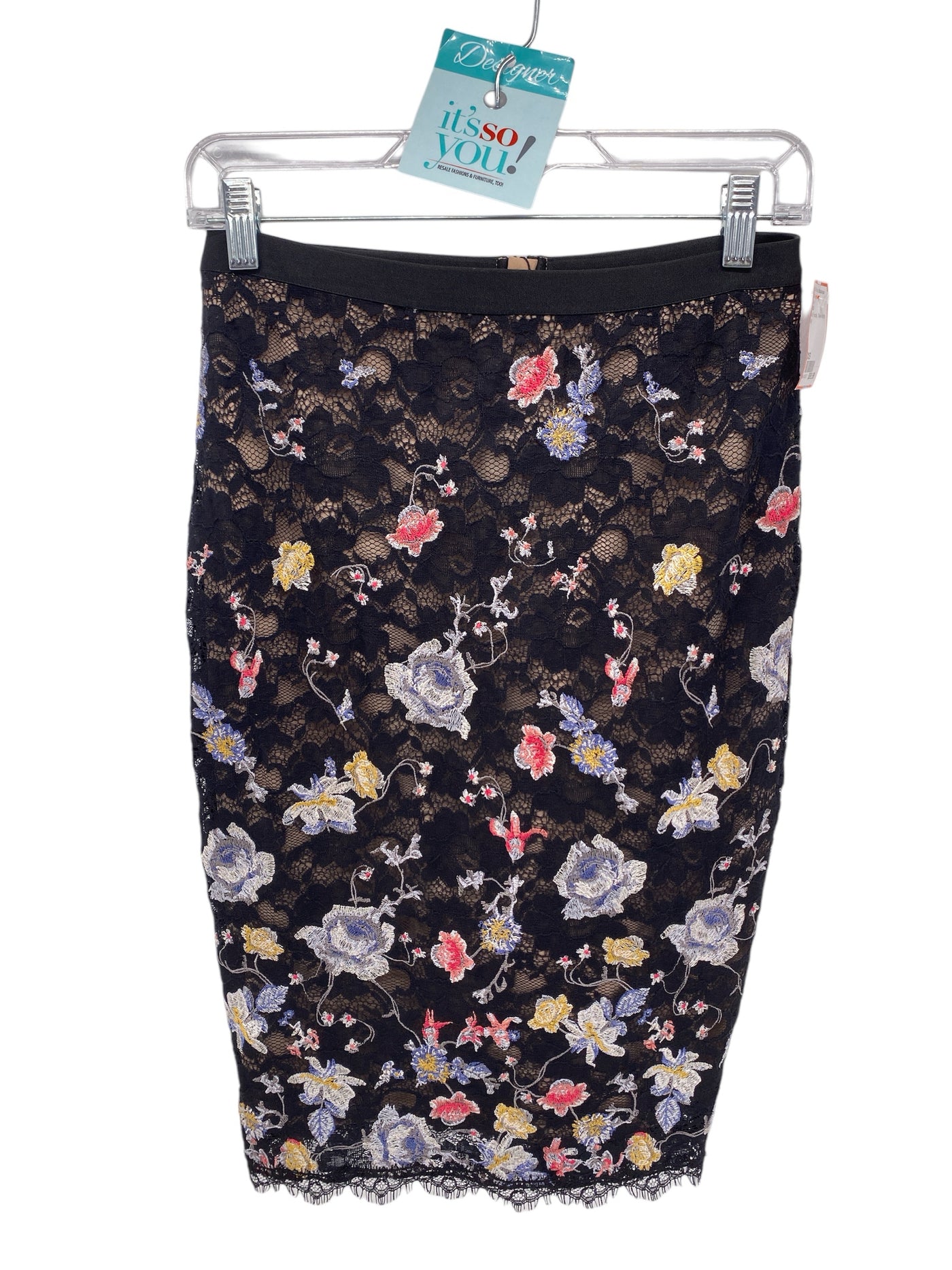 BCBG Misses Size XS Black Floral New With Tags Skirt