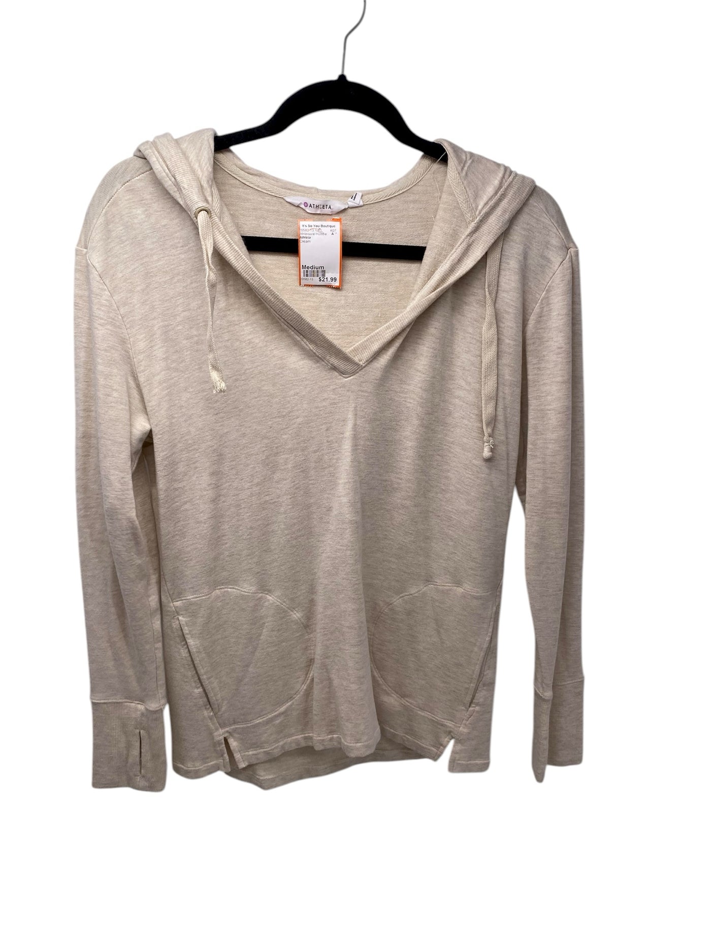 Athleta Misses Size Medium Cream Athleisure Hoodie