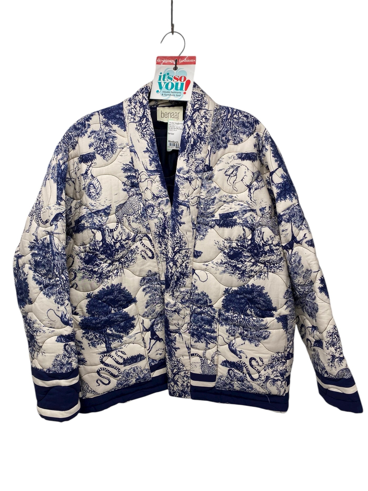 It's SO You Boutique Misses Size Medium Cream Multi Outerwear Jacket