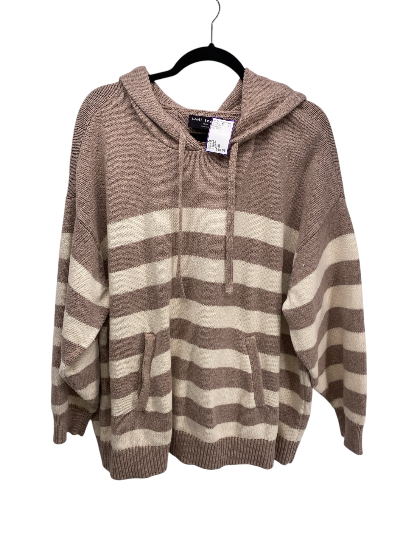 Lane Bryant Women Size 26/28 Beige Print CD Sweater