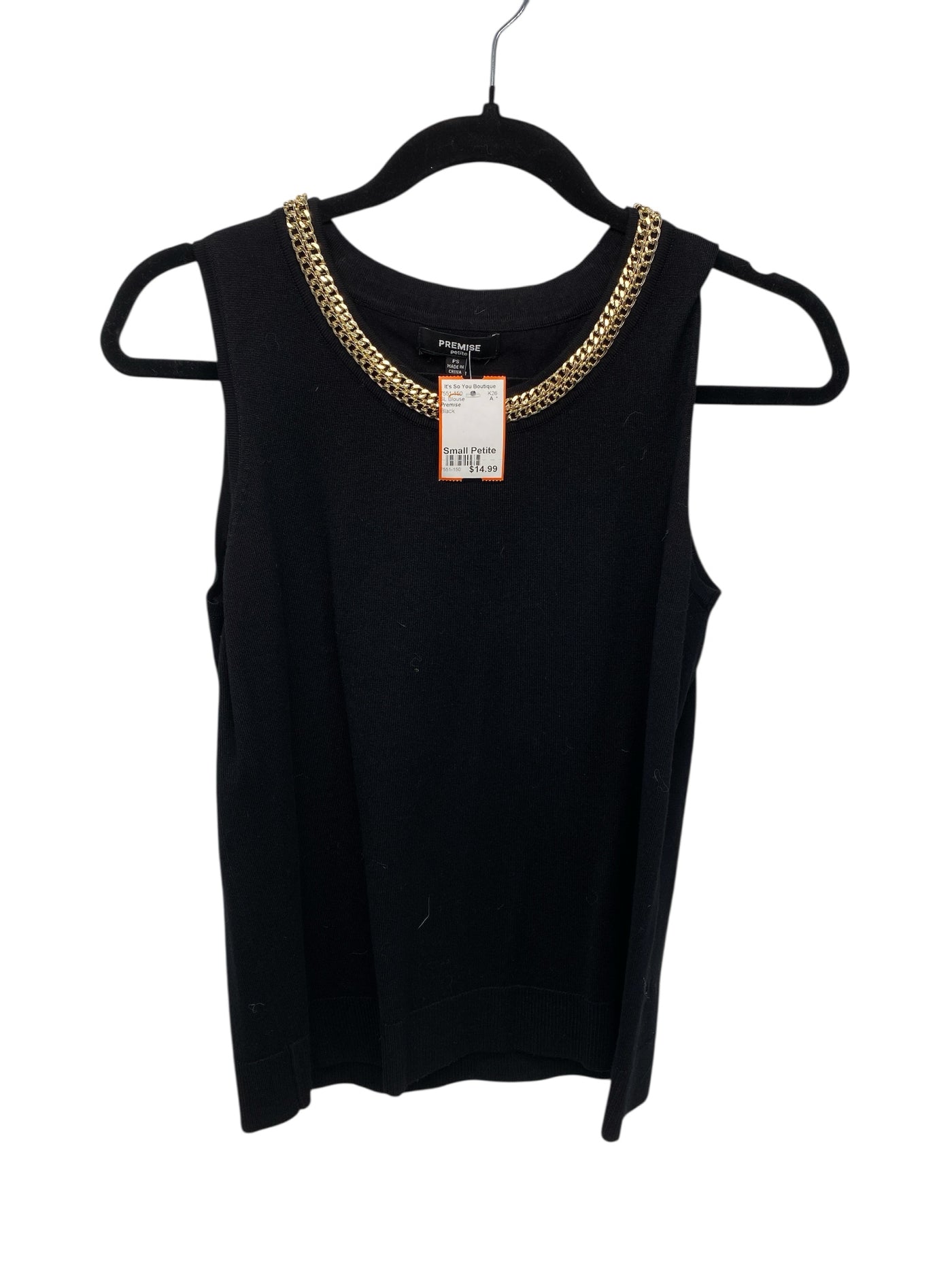 Premise Misses Size Small Petite Black SL Blouse