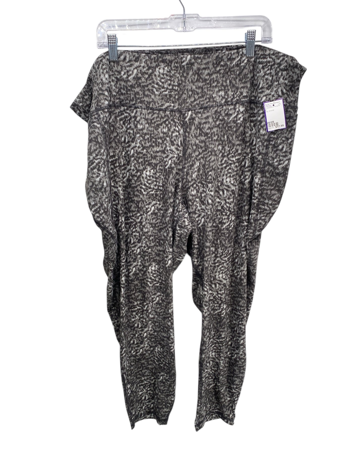 livi Women Size 26/28 Grey Animal CD Athleisure Pants