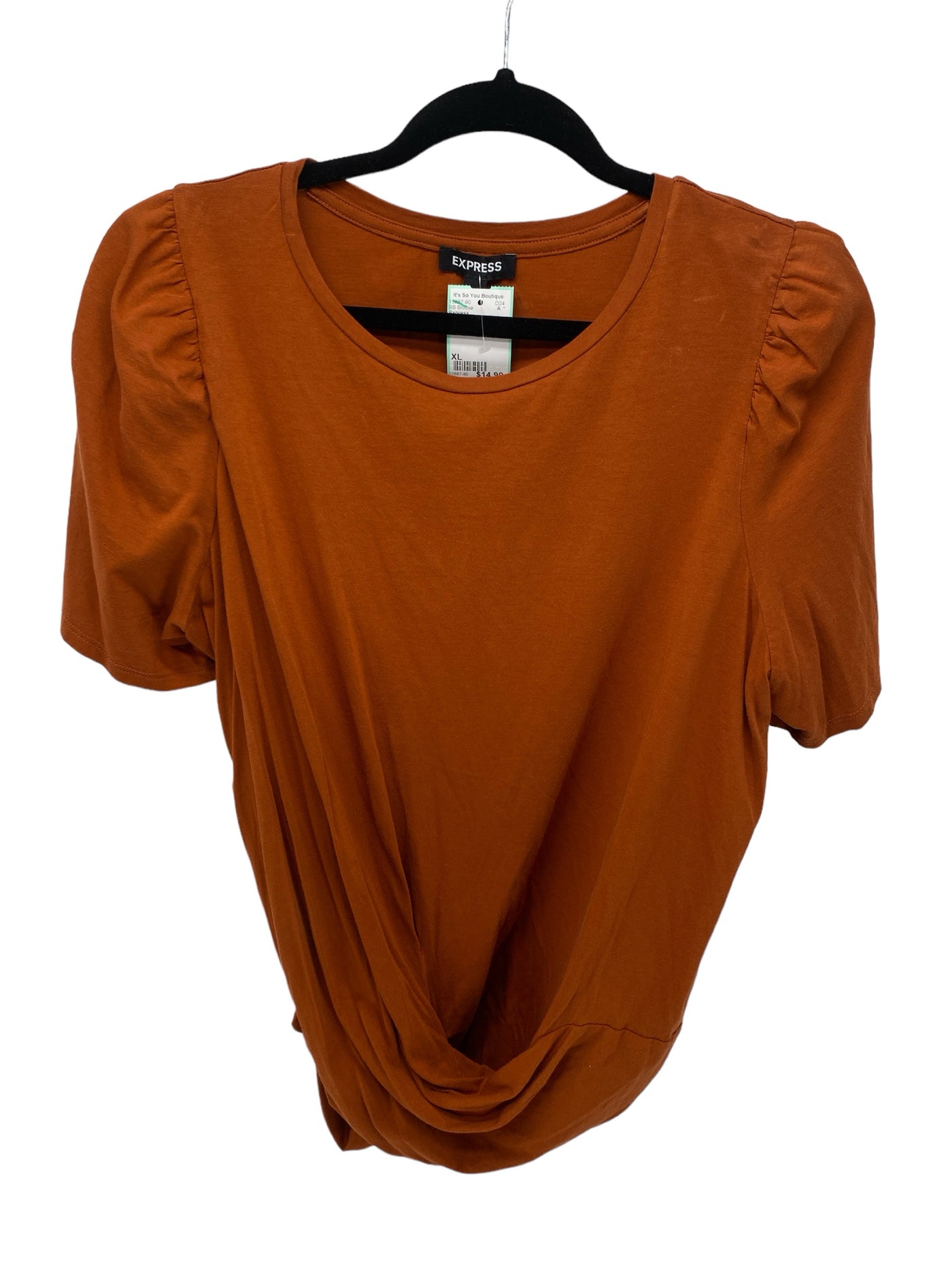 Express Misses Size XL Rust SS Blouse