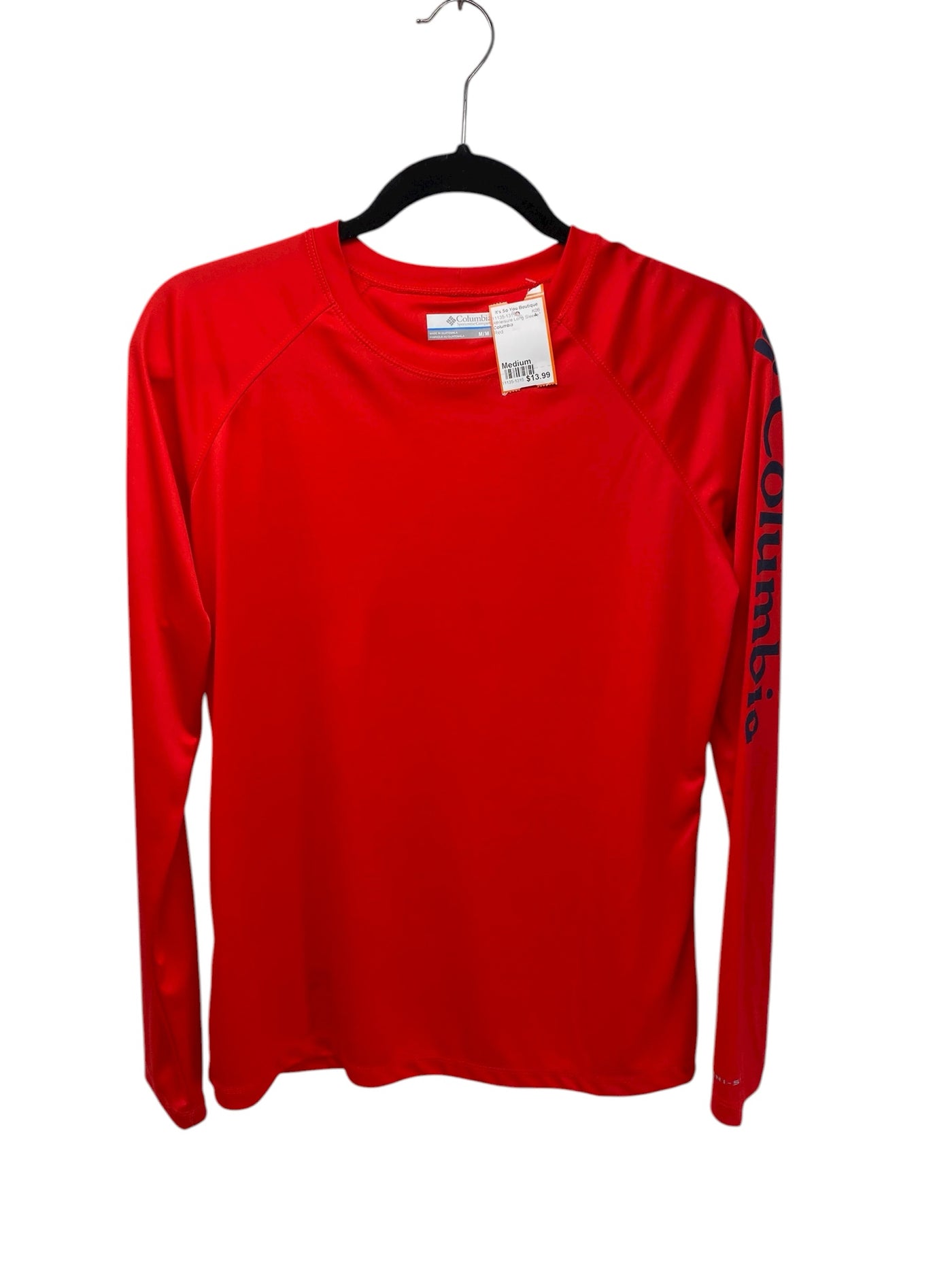 Columbia Misses Size Medium Red Athleisure Long Sleeve
