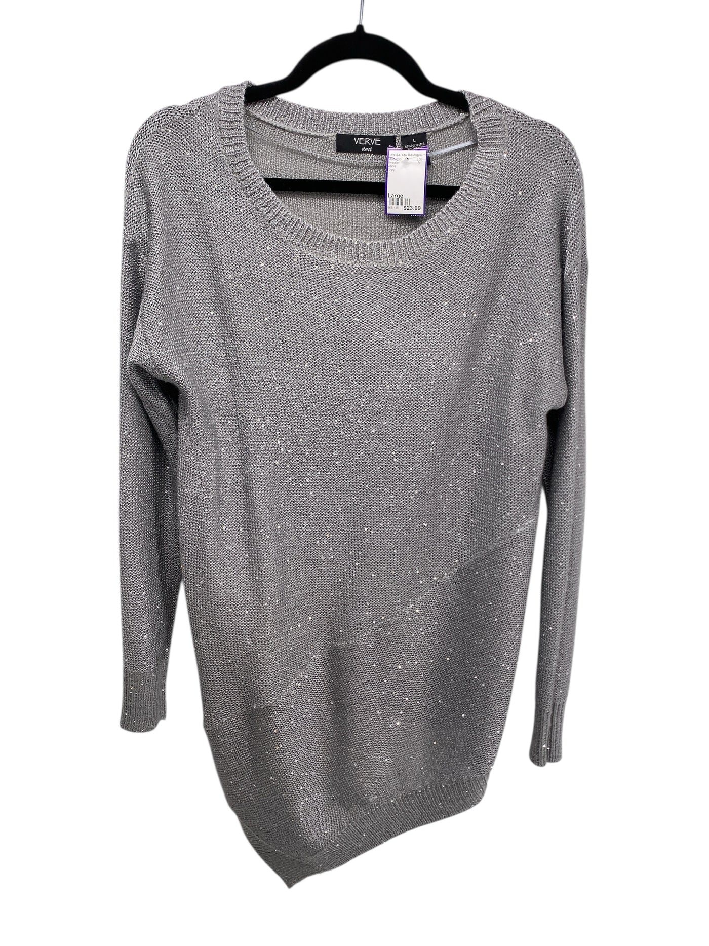 Verve Misses Size Large Grey Sweater
