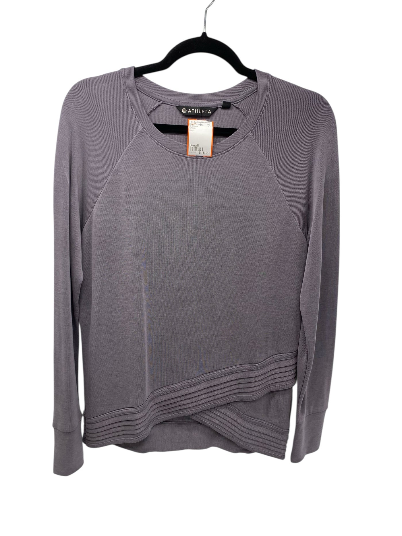 Athleta Misses Size Small Grey LS Blouse