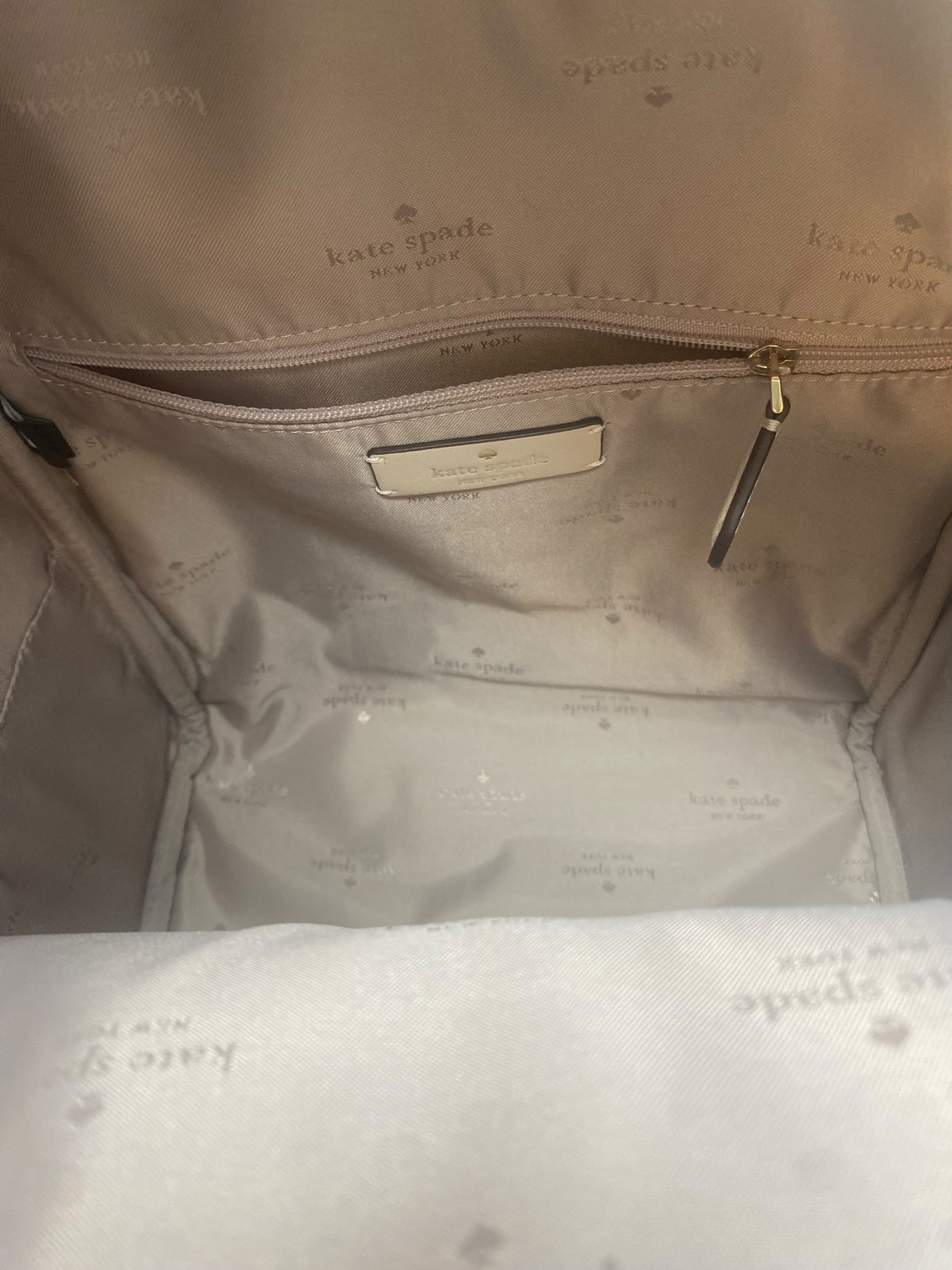 Kate Spade Beige Print Backpack