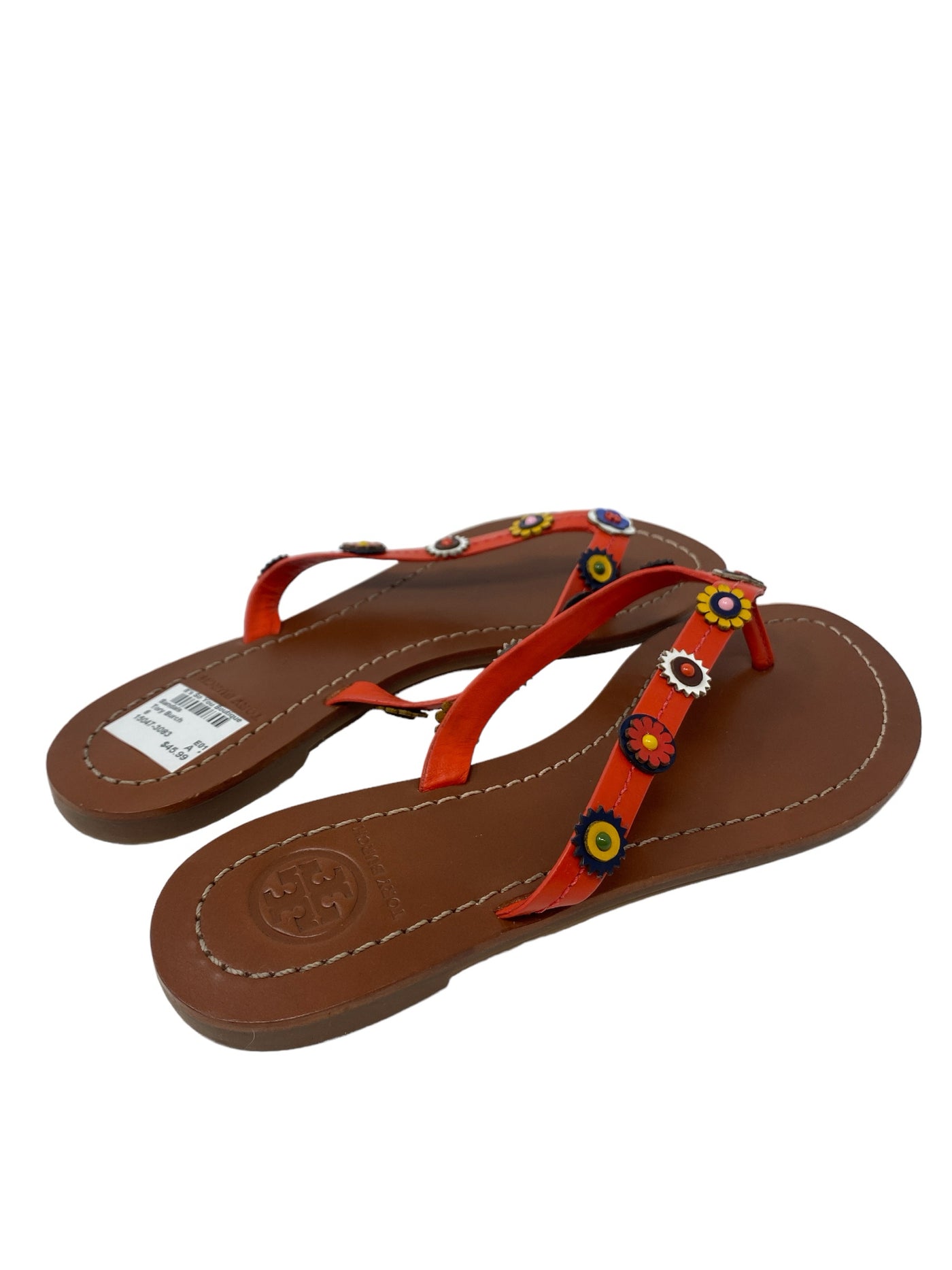 Tory Burch Women Size 6 Red Floral Sandals