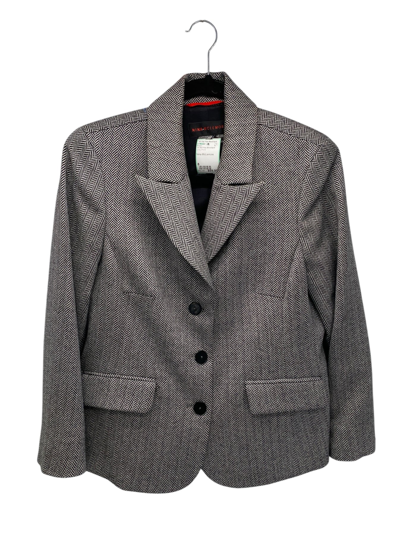 It's SO You Boutique Misses Size 8 Grey Print Blazer