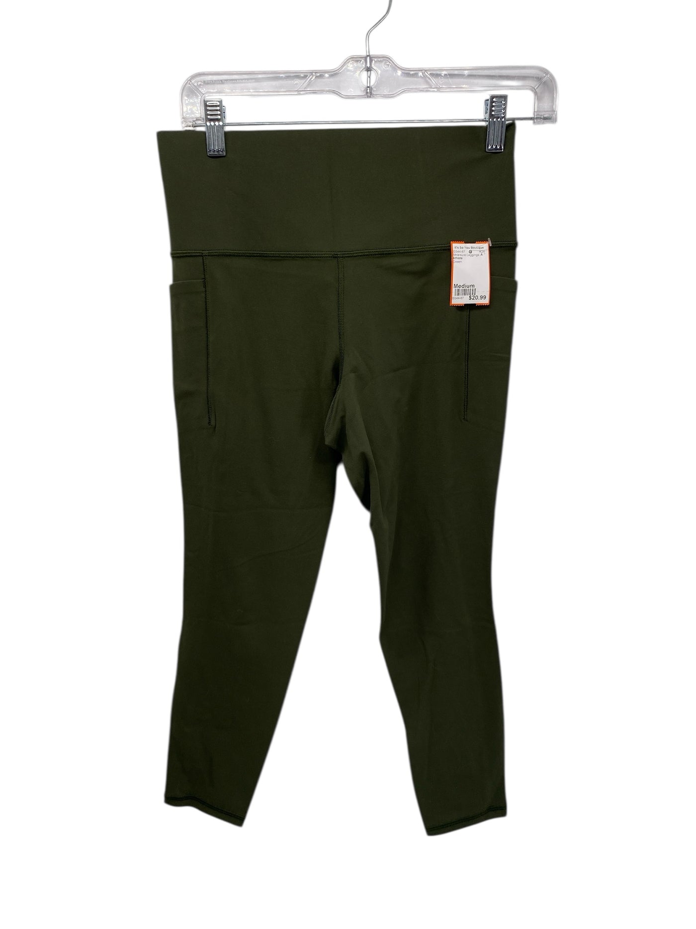 Athleta Misses Size Medium Green Athleisure Leggings