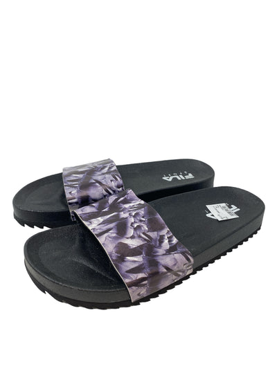 Fila Women Size 7/8 Black Print Sandals