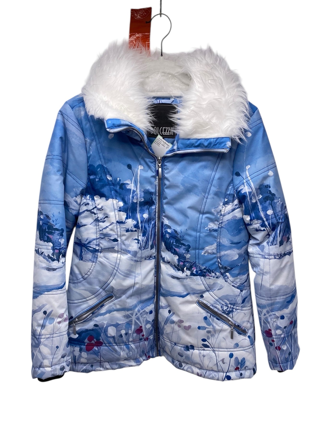 Dolcezza Misses Size Small Blue Print Outerwear Jacket