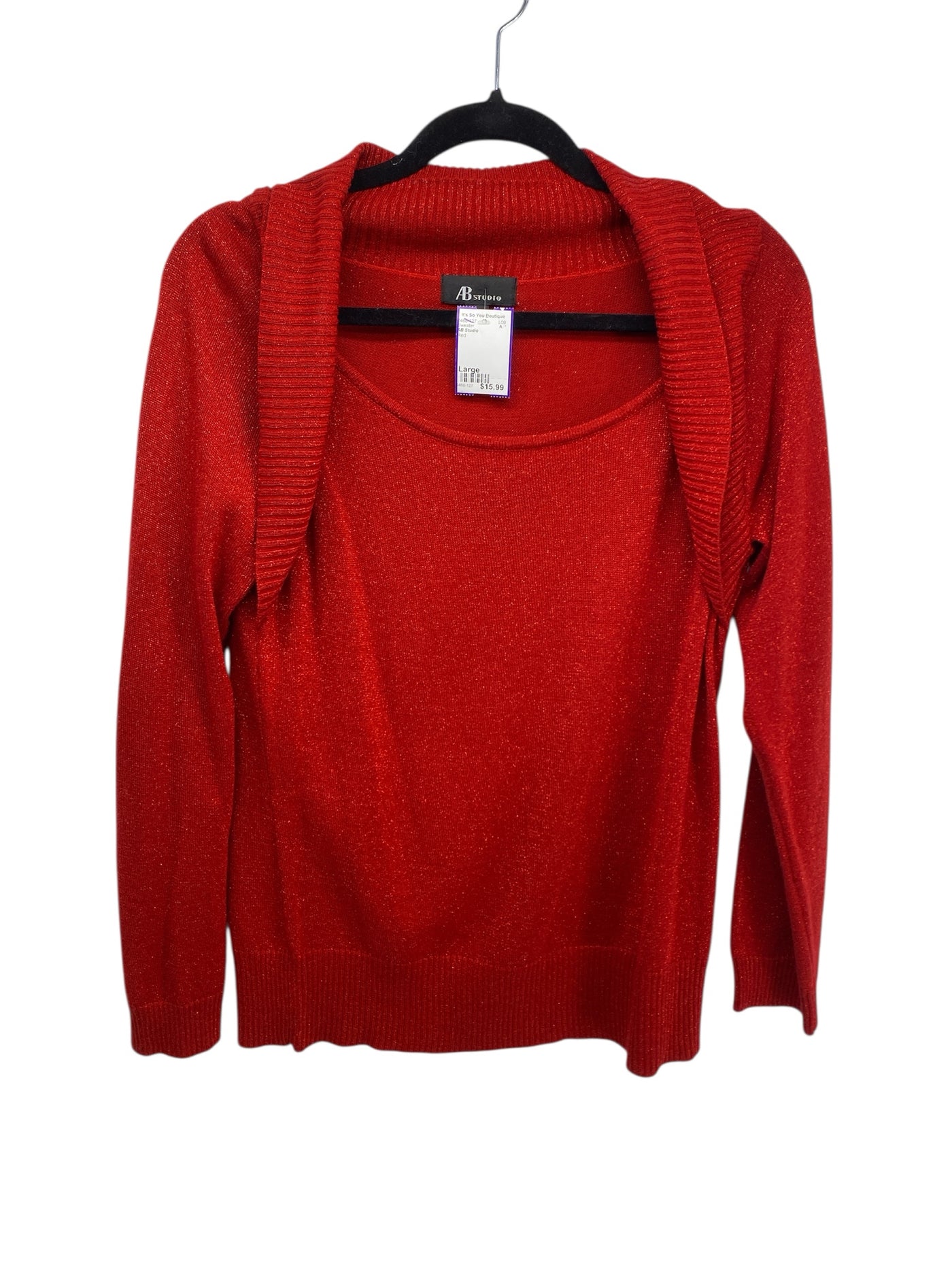 AB Studio Misses Size Large Red Sweater