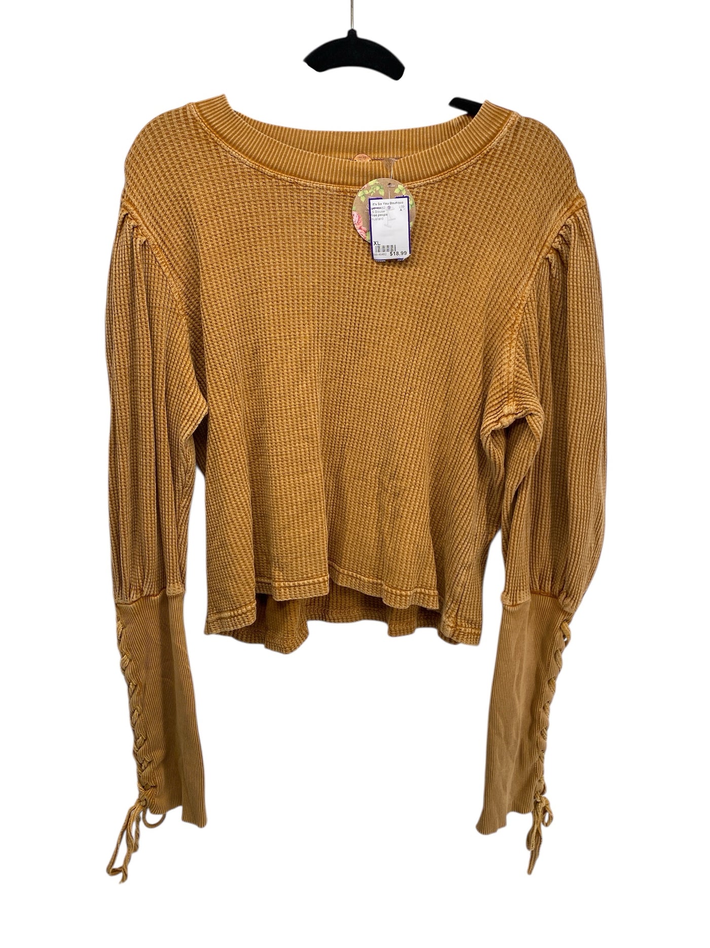 Free people Misses Size XL mustard LS Blouse