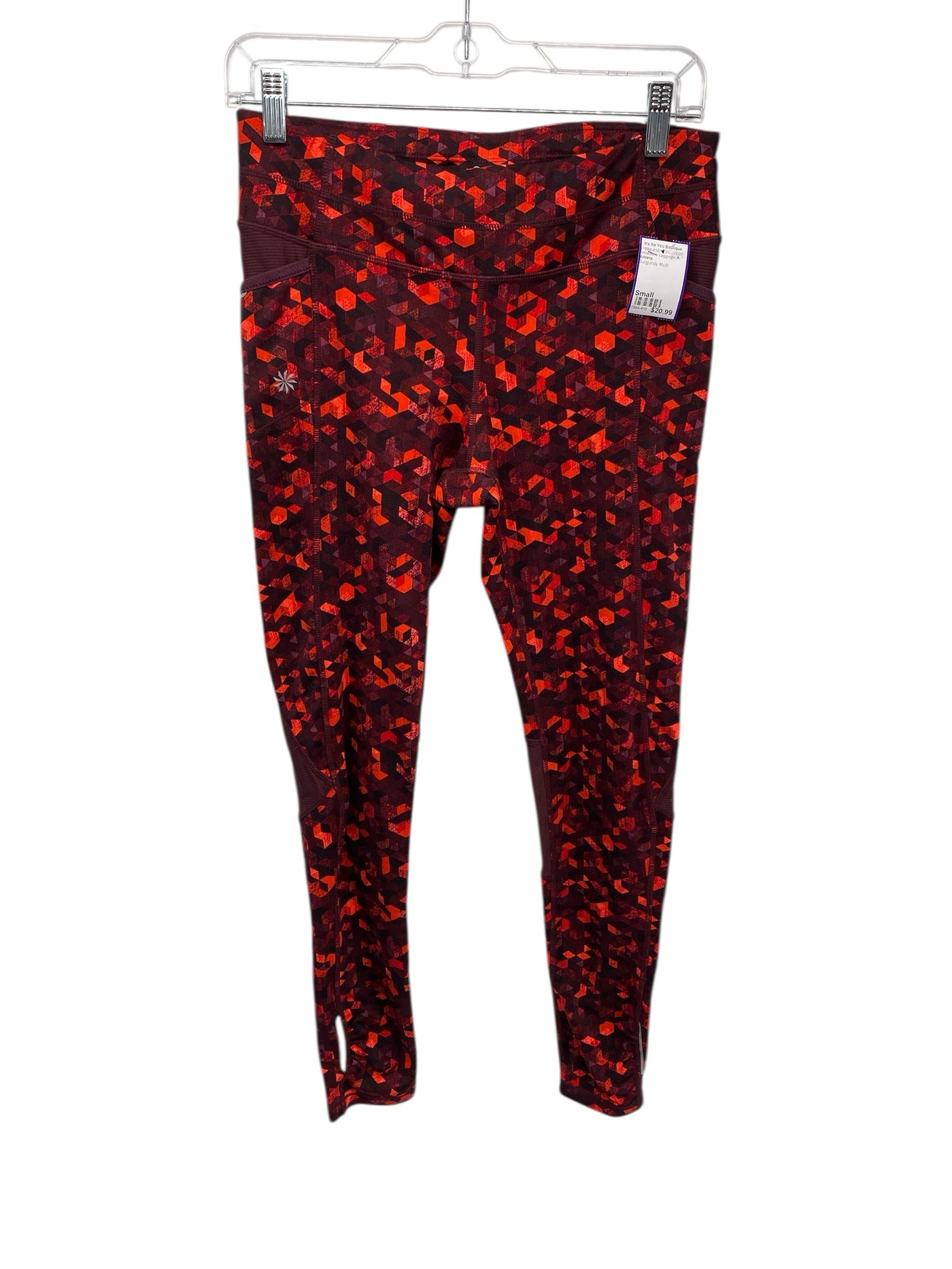 Athleta Misses Size Small Burgundy Multi Athleisure Leggings