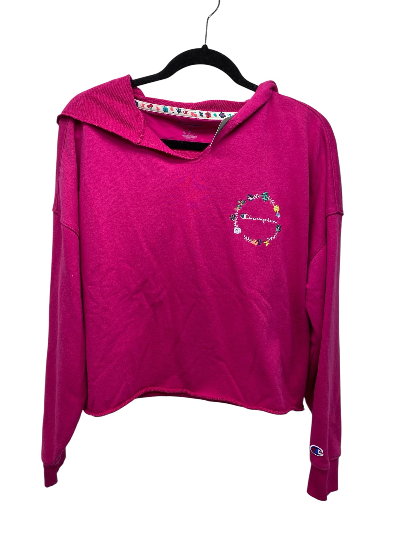 Champion Misses Size Medium Pink Floral Athleisure Hoodie