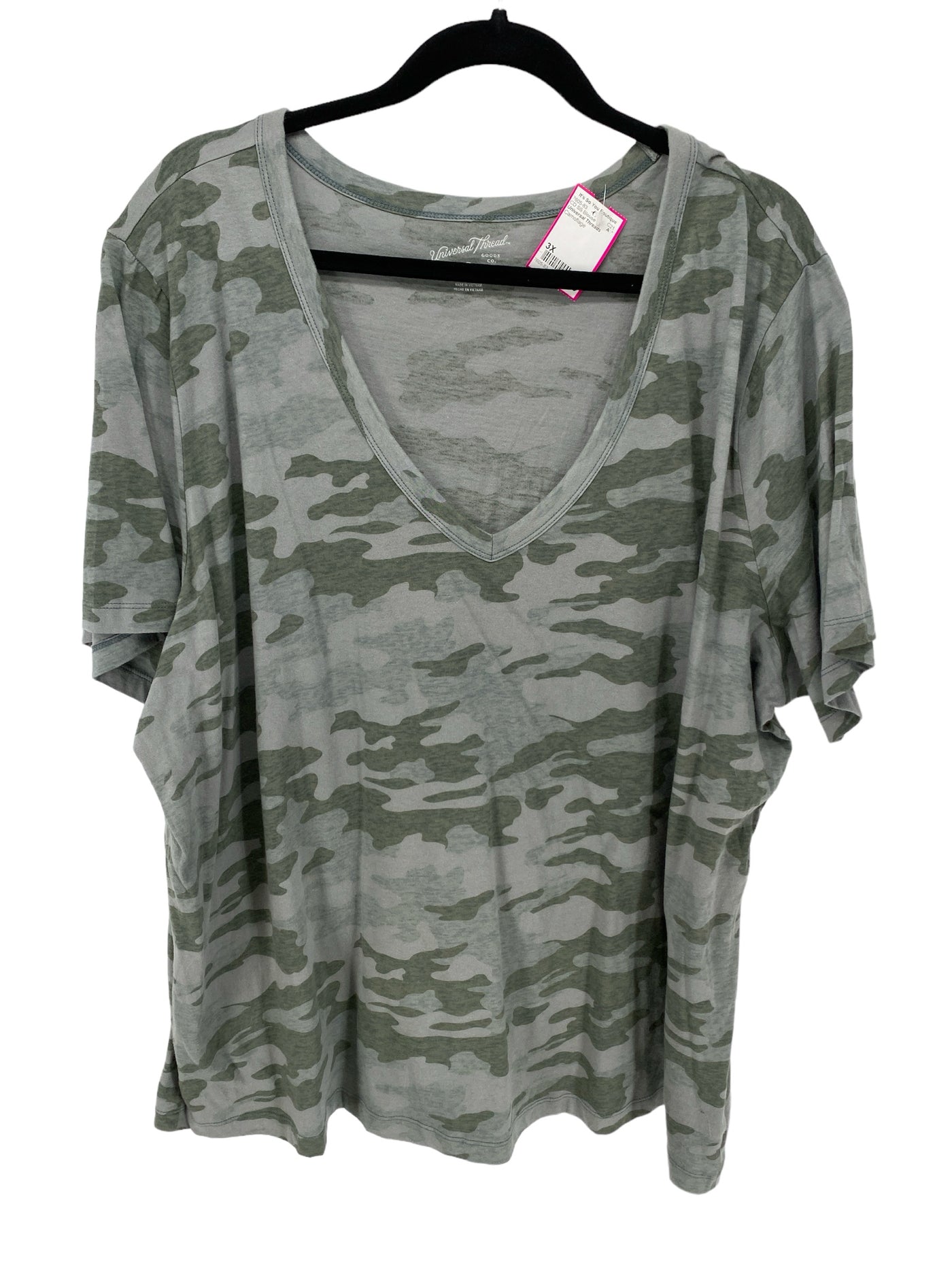 Universal Threads Women Size 3X Camoflage CD SS Blouse