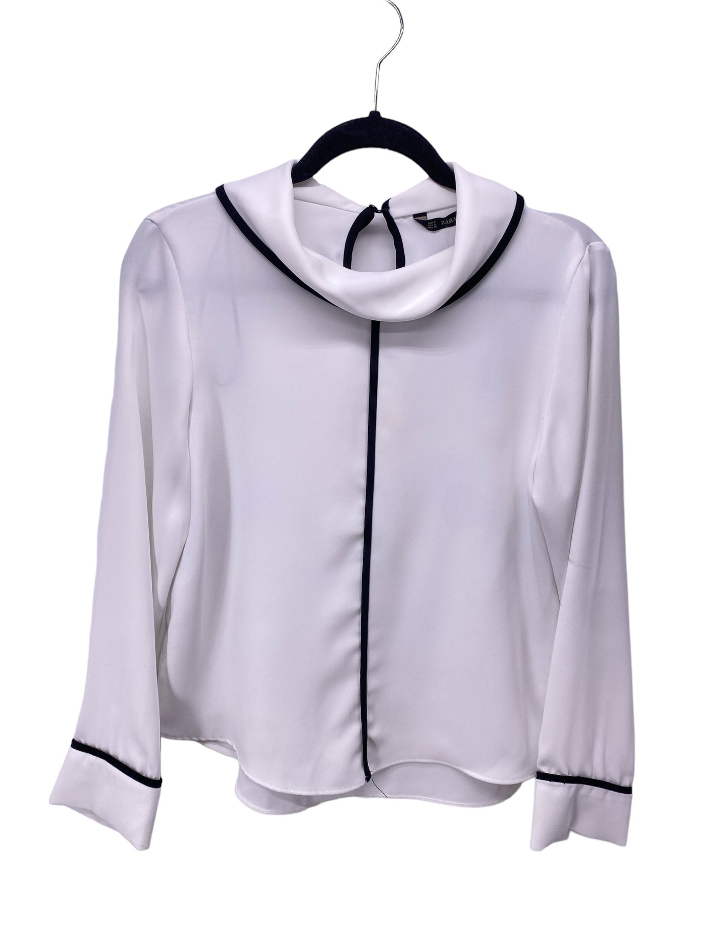 Zara Misses Size Small White LS Blouse