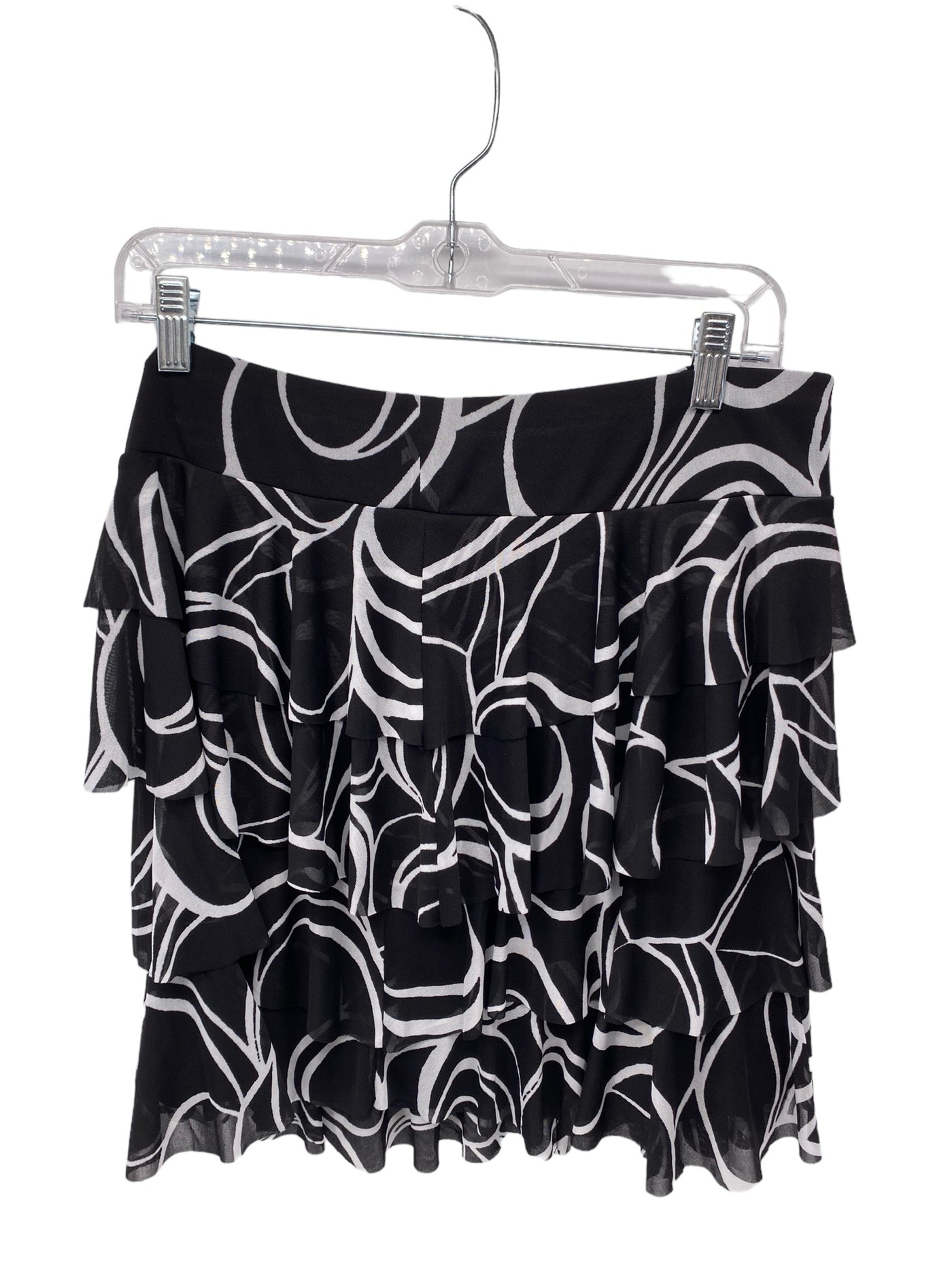 INC Misses Size Large Black Print Skirt